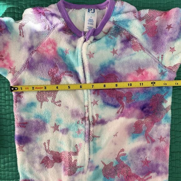 The Children's Place Pajamas Footed Fleece Size 5T Unicorn Sparkly Purple Pink - Picture 4 of 16